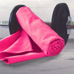 Mikrofaser Sporttuch pink inkl. Tasche, 80 x 180 cm