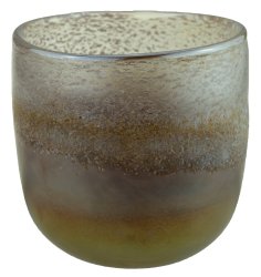 Vase Deno von Exner aus Glas, perlmutt 10,5x8cm