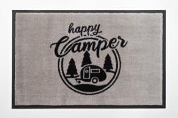 Gift Company Waschbare Fußmatte Happy Camper, grau/schwarz, 1087501004