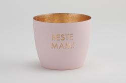 Madras Windlicht M, Beste Mami, pastell rosa/gold, 1091404076