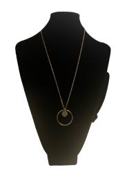 Halskette 1273G, Kette vergoldet mit Anhängern Kreis und Platte