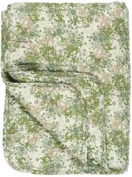 Decke / Quilt 0738-00 grün, beige und braune Blumen