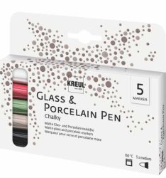 Glass & Porcelain Pen Chalky medium 5er Set 16570