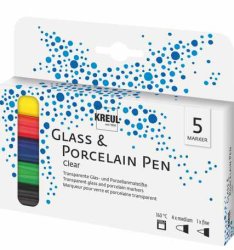 Glass & Porcelain Pen Clear 5er Set 42650