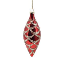 Ornament, Tropfenform glänzend rot, 2124014