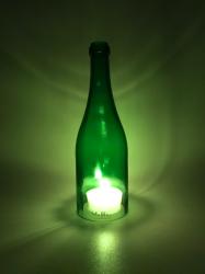 Flaschenwindlicht, 0,7l Sektflasche, grün