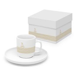 Pure Sailing gold Espresso Tasse mit Mattfinish in Geschenkbox, 604631