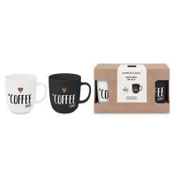 Matte Mug Set, Coffee Lover, weiß , schwarz,  162502136